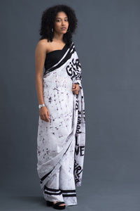 Urban Drape Girl Power Batik Saree - Fashion Market.LK