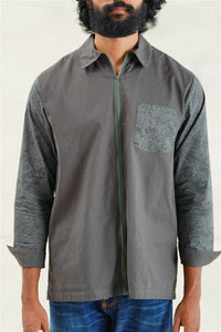 Foil Camouflage ZIP-UP Long Sleeves Shirt