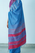Load image into Gallery viewer, Urban Drape Marble Denim Handwoven Saree
