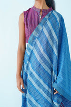 Load image into Gallery viewer, Urban Drape Marble Denim Handwoven Saree
