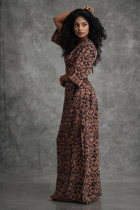 Kimono Dress - Batik - Brown and Black