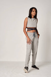 SLING loose cropped top with wraparound band