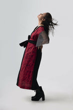 Load image into Gallery viewer, Kalu Wrap Dress - Red Batik Colour Block
