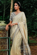 Load image into Gallery viewer, Urban Drape Etowah Cream Silk Mixed Saree - Fashion Market.LK
