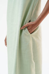 Ayla - Sage Tunic Midi Linen Dress