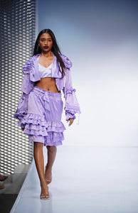 LORELEI bermuda shorts with frills