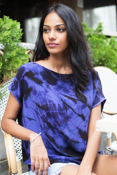 Indigo Tunic Top - Fashion Market.LK