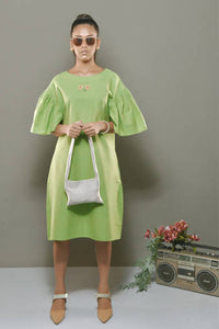 CLARA MINNELLI - LIME GREEN SHIFT DRESS
