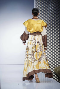 Batik High-Low flared skirt