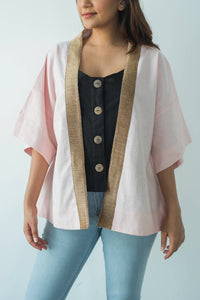 MENDES CEYLON - Jacquard Linen Kimono Pink (Dual Size)