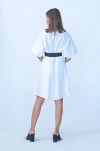 White Shift Dress With Ties
