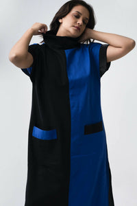 Elie Midi Dress - Blue Black