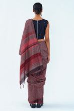 Load image into Gallery viewer, Urban Drape Dark Rose Handwoven Saree

