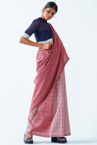 Urban Drape Rusty Cage Handwoven Saree