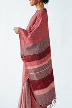 Load image into Gallery viewer, Urban Drape Rusty Cage Handwoven Saree
