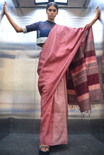 Load image into Gallery viewer, Urban Drape Rusty Cage Handwoven Saree
