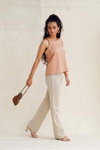 TAPROBANA COPPER SAND CAMISOLE TIE UP TOP