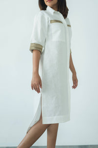 MENDES CEYLON - March Linen Shirt Dress White