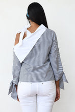 Load image into Gallery viewer, Retro Tie up Stripe Shirt
