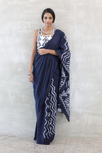 Load image into Gallery viewer, Urban Drape Navy Tribe Saree - Fashion Market.LK
