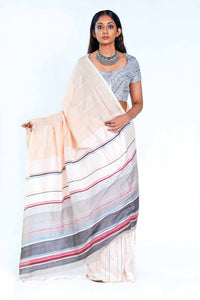 Urban Drape Paler Tones Of Nude Handwoven Saree