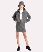 Load image into Gallery viewer, Navy Blue and White Striped Oversized Jacket
