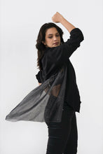 Load image into Gallery viewer, Kiran Tulle Boyfriend Shirt (Black Linen)
