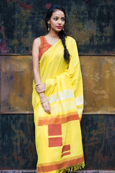 Urban Drape Yellow Space Saree - Fashion Market.LK
