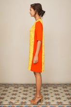Load image into Gallery viewer, Yellow block batik shift dress - Fashion Market.LK

