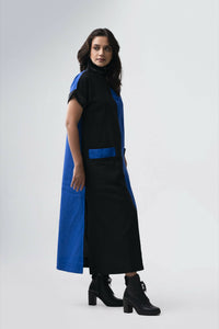 Elie Midi Dress - Blue Black