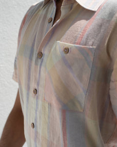 Pastel-Plaid Linen Shirt