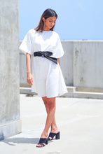 Load image into Gallery viewer, White Shift Dress With Ties
