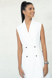 Girl Boss Blazer Dress (White)