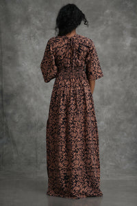 Kimono Dress - Batik - Brown and Black