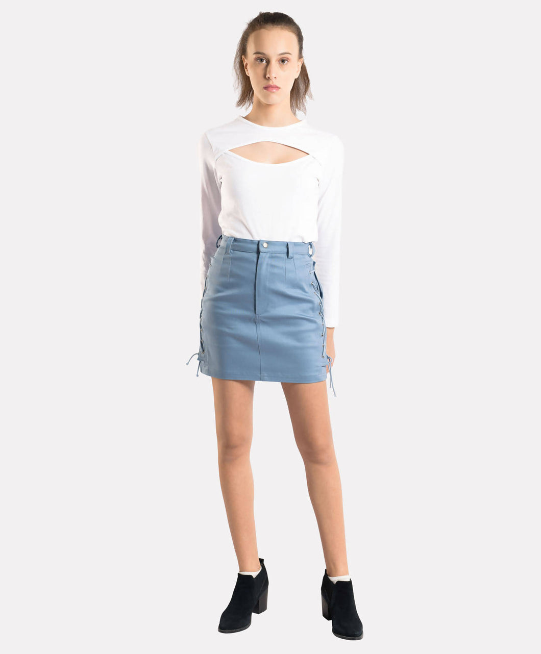 Lace-up Mini Skirt