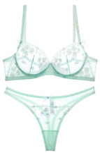 Load image into Gallery viewer, Dark Angels Intimates - SOIS A MOI - SEA GREEN - BRA &amp; THONG
